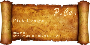 Pick Csongor névjegykártya